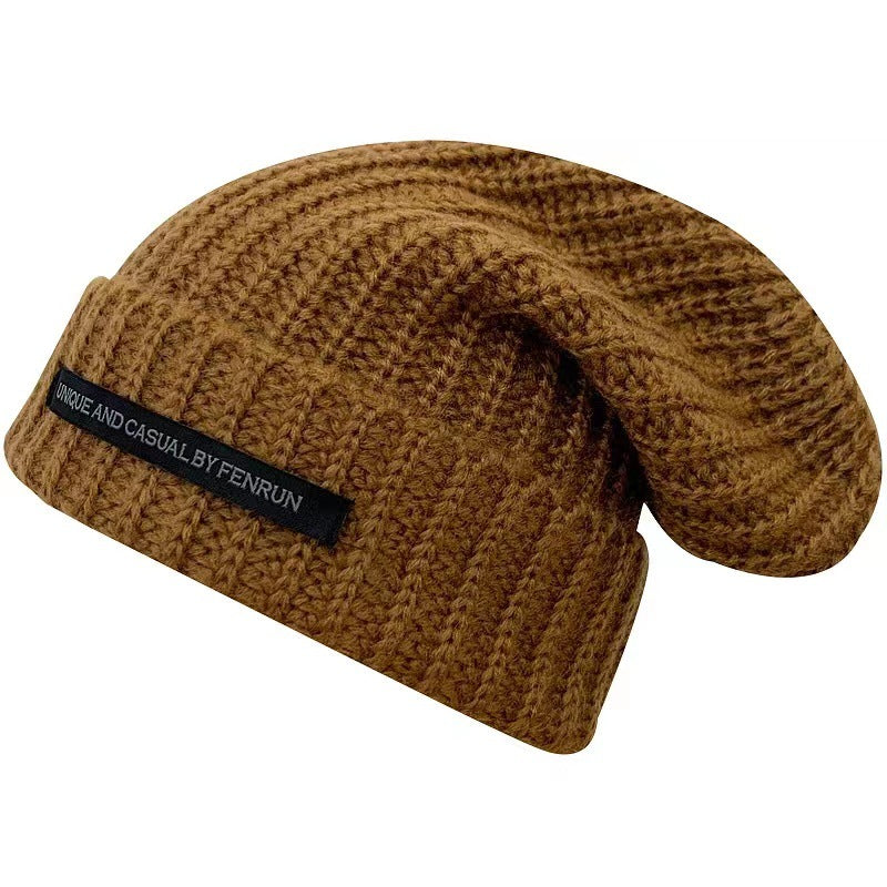 Women's Fashion Woolen Warm Beanie Loose Big Head Hats & Caps