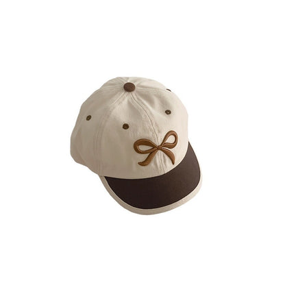 Children's Autumn South Hat Personality Short Brim Baseball Embroidered Bow Kids' Headwear