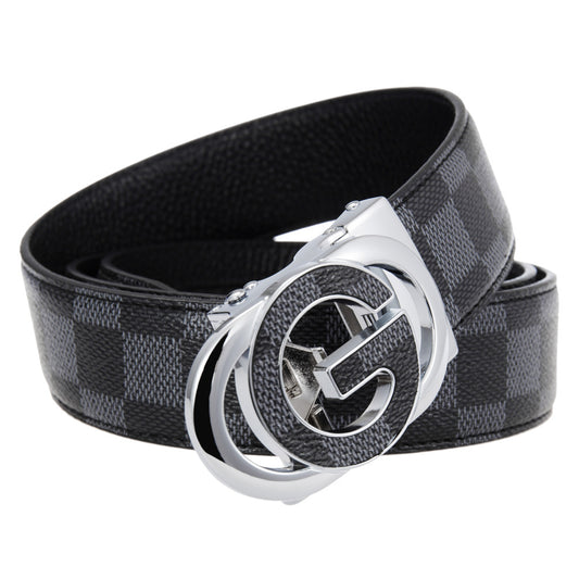 Men's Veneer Automatic Buckle Personality Cowhide Belts