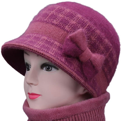 Woolen Winter Bow Warm Knitted Hat Hats & Caps