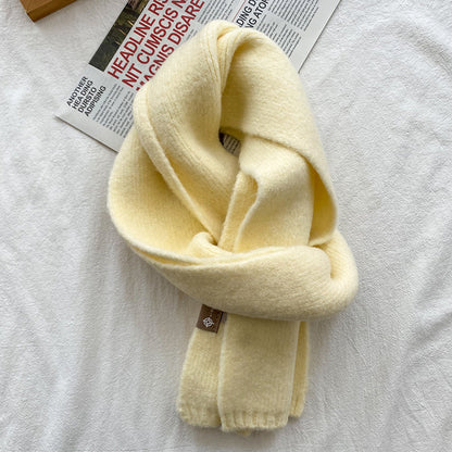 Wool Small Blended Knitted Solid Couple Scarfs