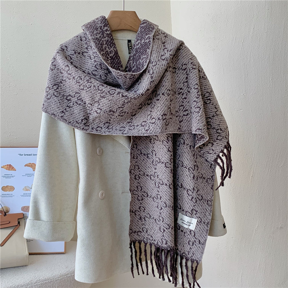 Women's Long Fringe Artificial Cashmere Winter Fashion Thickened Warm Scarfs