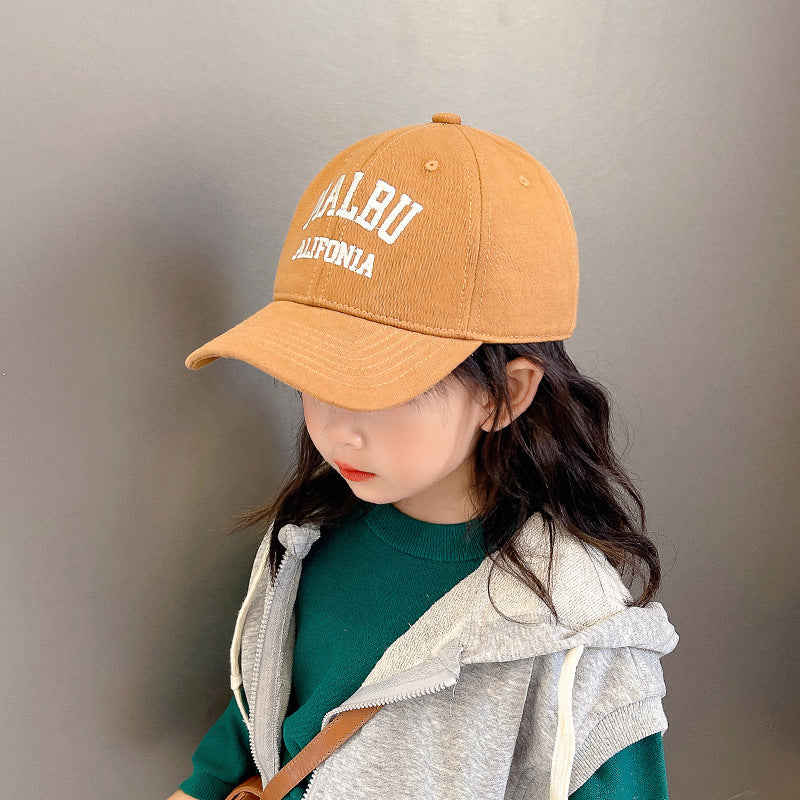 Korean Fashion Peaked Thin Letter Handsome Kids' Headwear