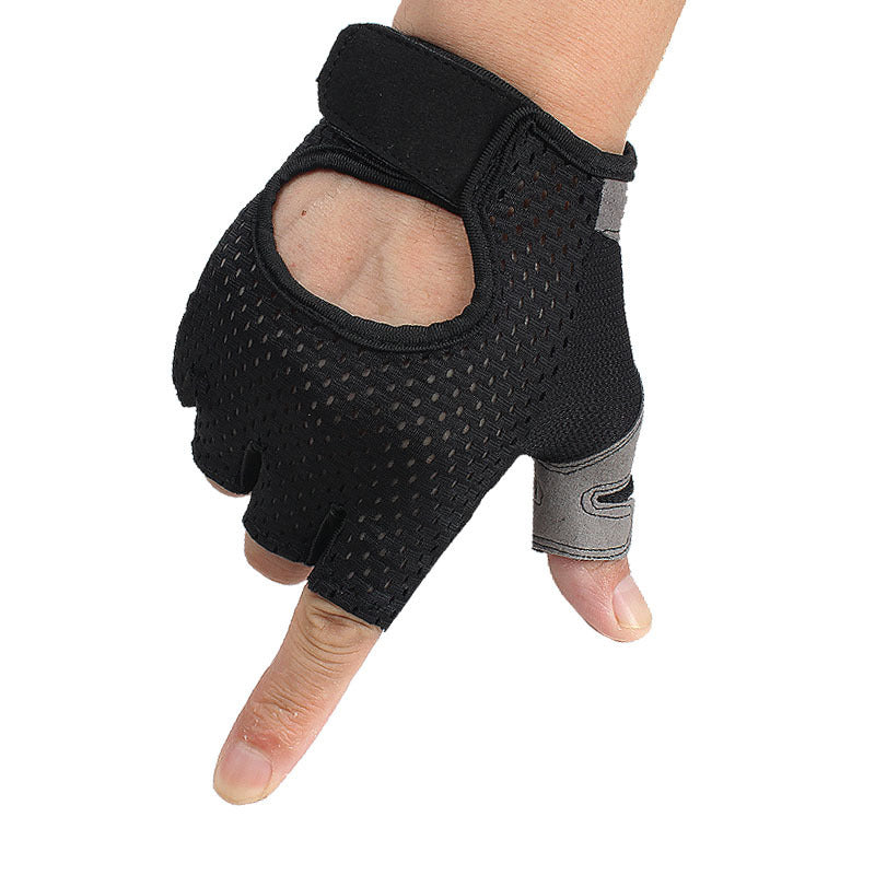 Women's & Men's Half Finger Fitness Mesh Breathable Outdoor Gloves