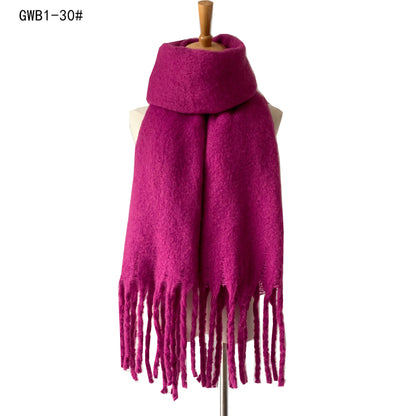 Women's & Men's Thick Tassel Circle Sand Solid Color Scarfs