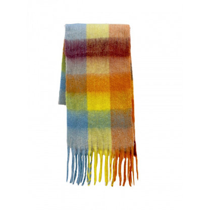 Warm Rainbow Plaid Long Soft Glutinous Scarfs