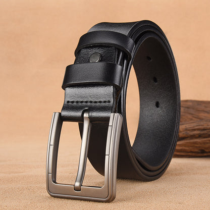 Men's Leather Genuine Retro Pin Buckle Cowhide Belts