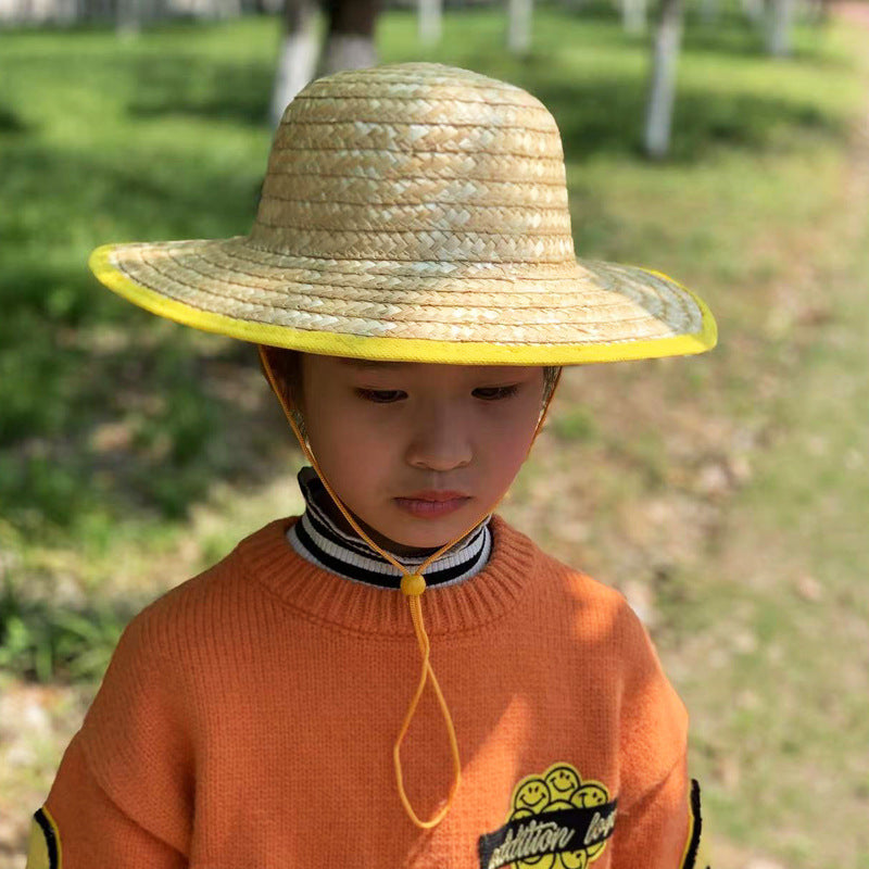 Children's Wheat-straw Hat Environmental Protection Boys Beach Kids' Headwear