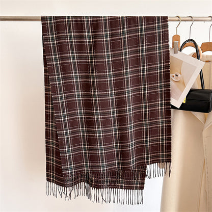 Style Plaid Winter Male Female Thickened Scarfs