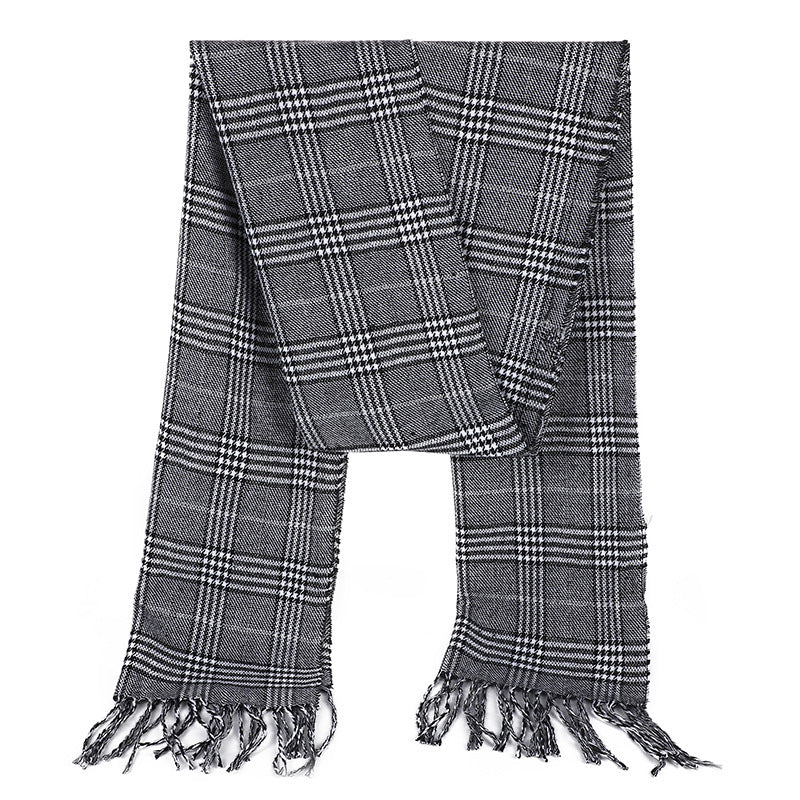 Men's Thin Gift Cashmere Jacquard Thick Scarfs