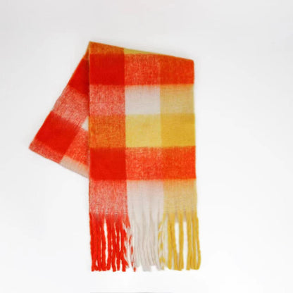 Women's Yu Thick Warm Korean Plaid Shawl Scarfs