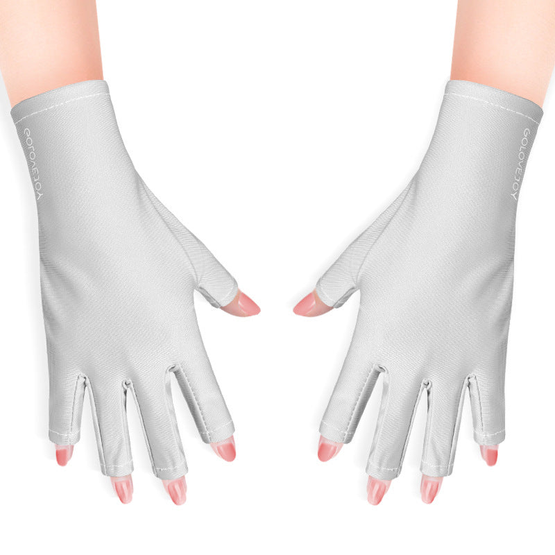 Women's Finger Radiation Special Outdoor Driving Uv Protection Ice Gloves