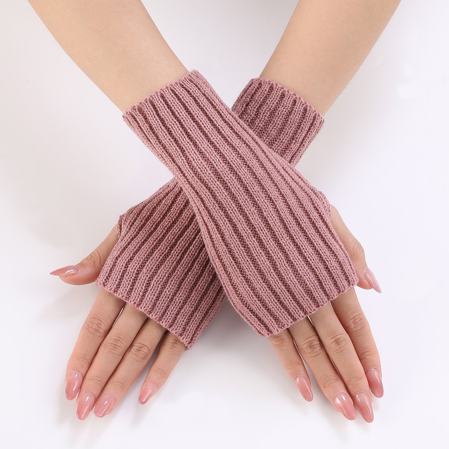 Women's Knitted Wool Fingerless Arm Sleeve Wrist Gloves