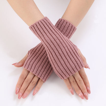 Women's Knitted Wool Fingerless Arm Sleeve Wrist Gloves