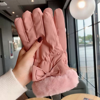 Women's For Winter Fleece-lined Thick Suede Touch Gloves