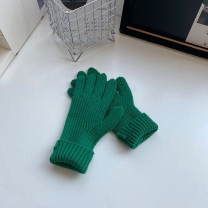 Knitted Five-finger Long Touch Screen Keep Warm Gloves