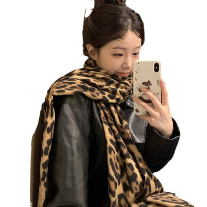 Leopard Print Tassel Female Millennium Hot Style Scarfs