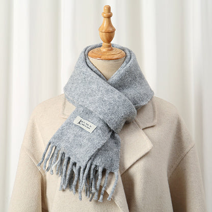 Women's & Men's Style Winter High-grade Wool With Coat Solid Color Knitted Scarfs