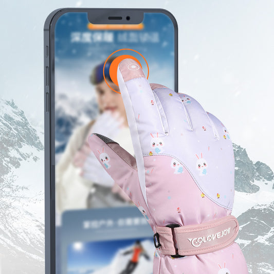 Women's Ski Winter Outdoor Touch Screen Fleece-lined Gloves