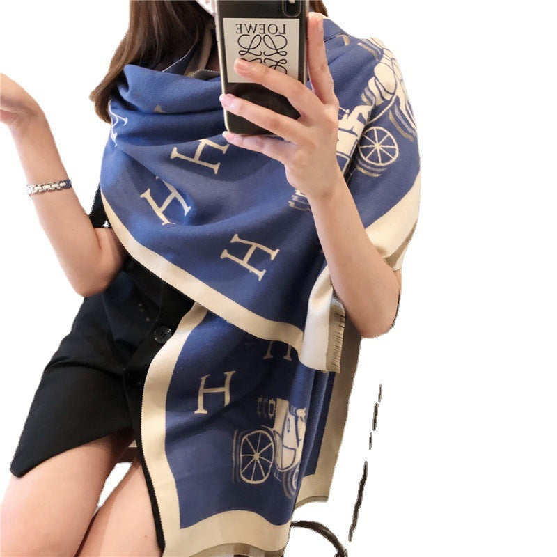 Women's Carriage Mid-length Artificial Cashmere Korean Style Scarfs