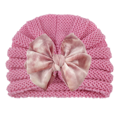 Children's Knitted Hat Cute Bowknot Wool Kids' Headwear