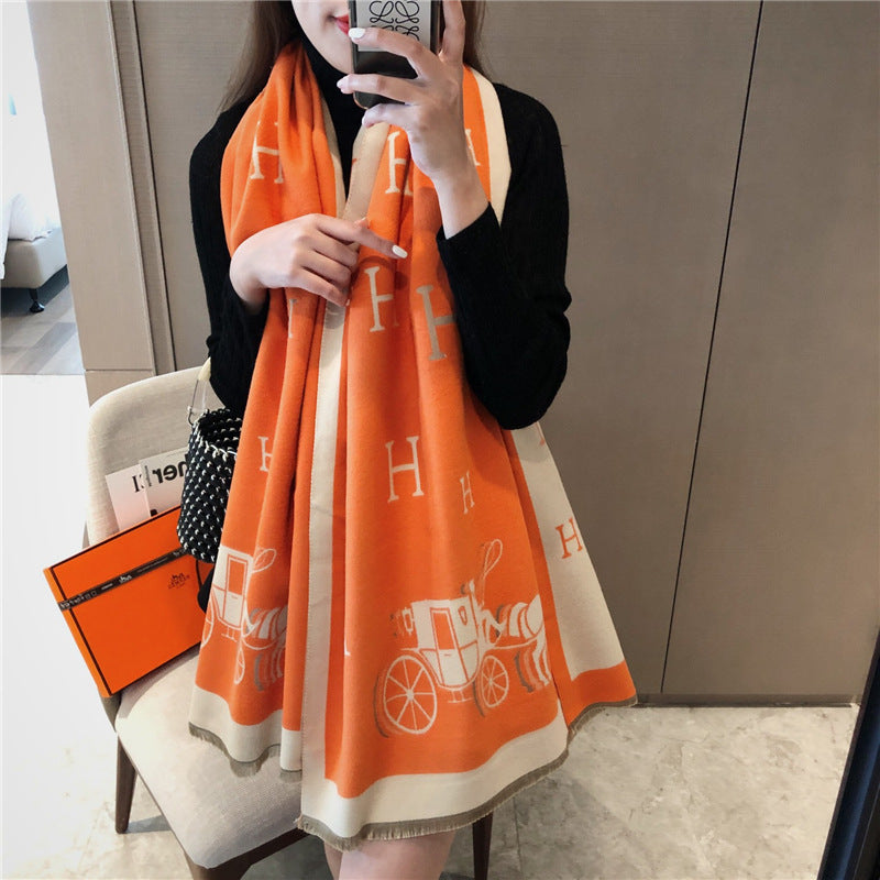 Women's Carriage Mid-length Artificial Cashmere Korean Style Scarfs