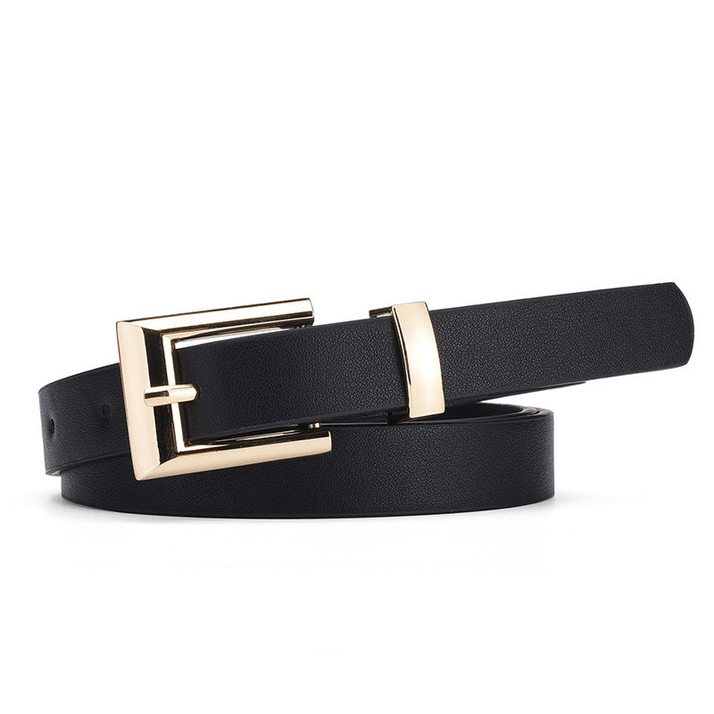 Women's Fashion Gold Buckle Elegant Decorative Thin High-grade Belts