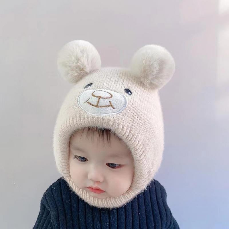 Knitted Hat Boys Thickened Earflaps Sleeve Kids' Headwear