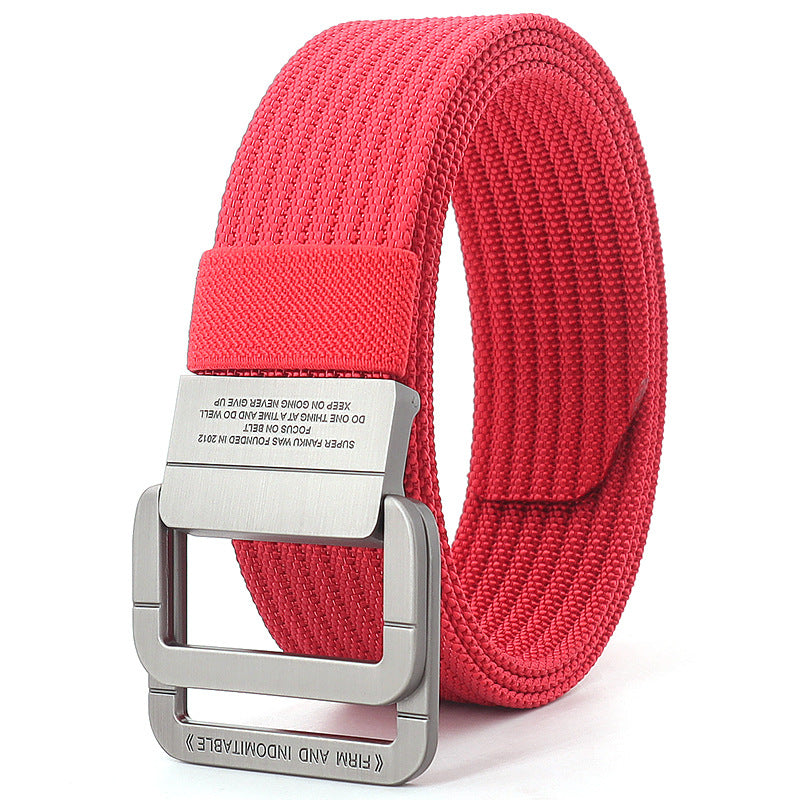 Men's Alloy Double Buckle Korean Weaving Nylon Belts