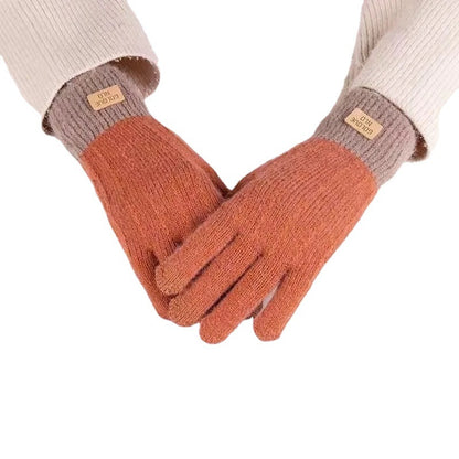 Screen Fashion Finger Outdoor Riding Fleece-lined Gloves