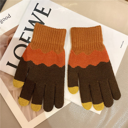 Women's Korean Minority Simple Solid Color Sweet Girly Gloves