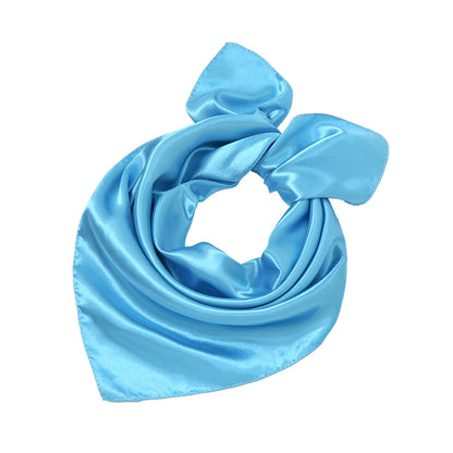 Satin Solid Color Monochrome Professional Square Scarfs