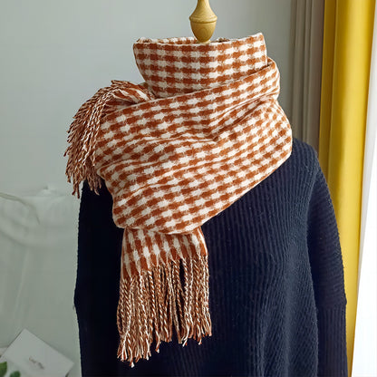 Women's & Men's Korean Style Winter Cashmere Vintage Plaid Scarfs