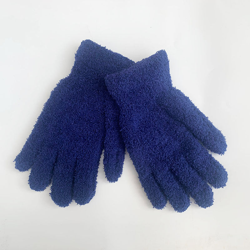 Women's & Men's Winter Towel Material Thickened Warm Full Finger Gloves