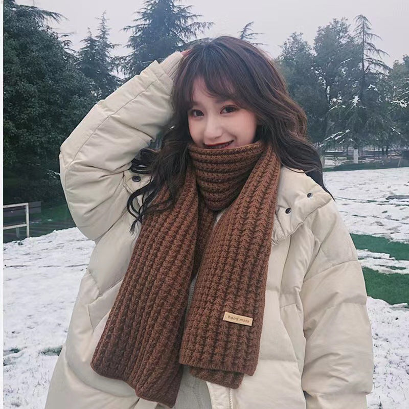 Women's & Men's Korean Pure Color Knitted Wool Keep Scarfs