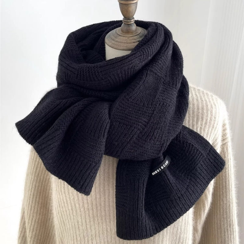 Women's Wool Korean Style Positive Negative Knitted Scarfs