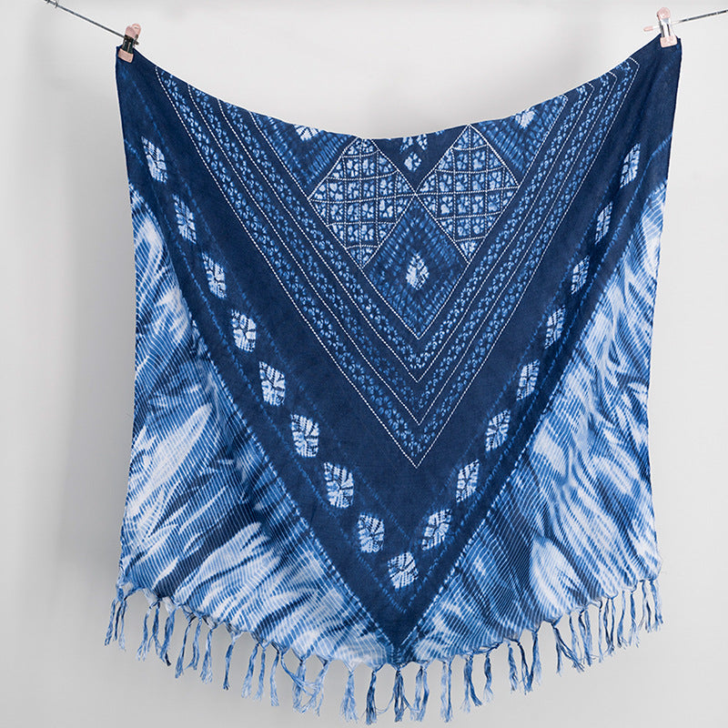 Knotted Long Fringe Shawl Travel Decoration Cotton Lightweight Scarfs