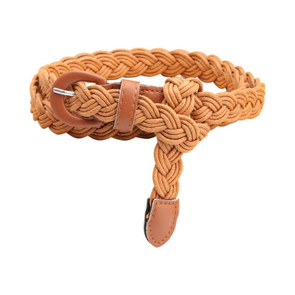 Women's Retro Style Wax Rope Woven Iron Belts