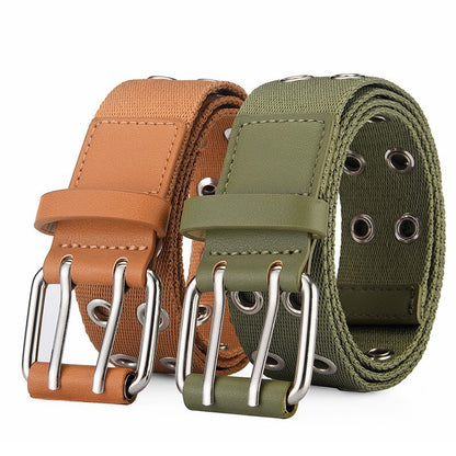 Women's & Men's Double Pin Buckle Trendy Casual Medium Belts