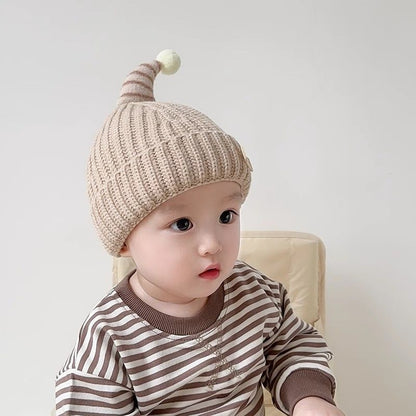 Warm Earflaps Woolen Hat Cute Boys Knitted Thickened Kids' Headwear