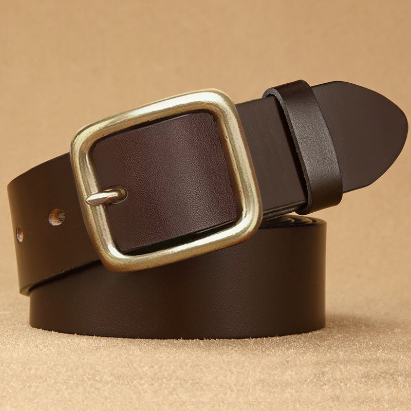 Men's Leather Casual Business Simplicity Cowhide Medium Belts