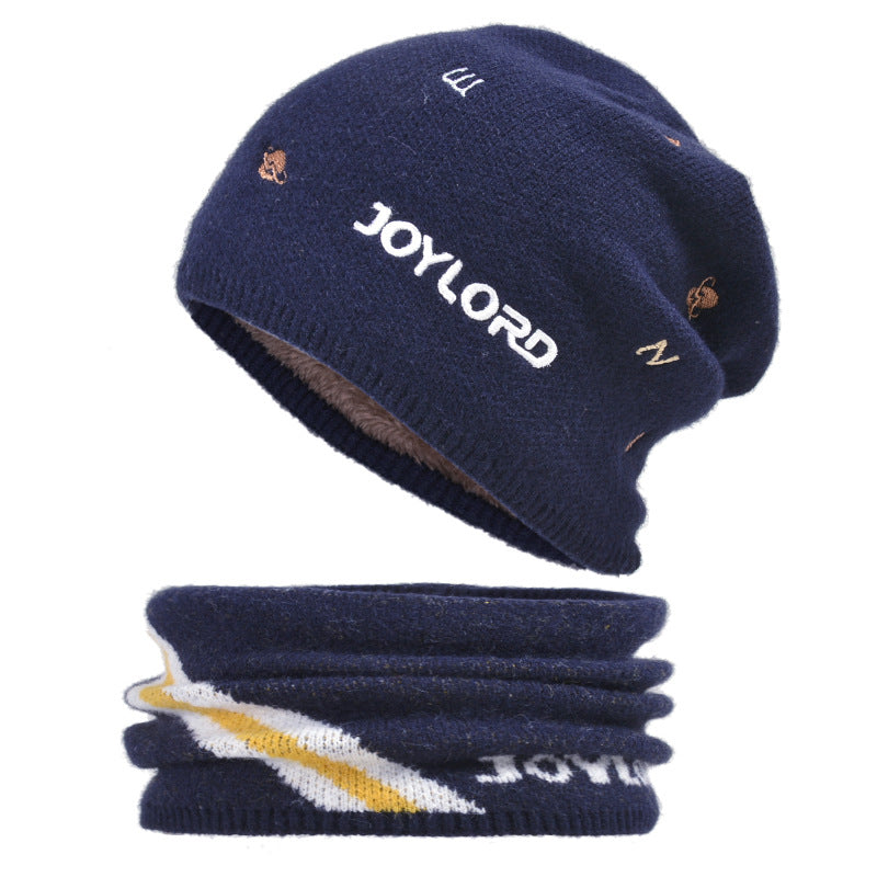 Children's Woolen Embroidered Letters Knitted Hat Boy Kids' Headwear