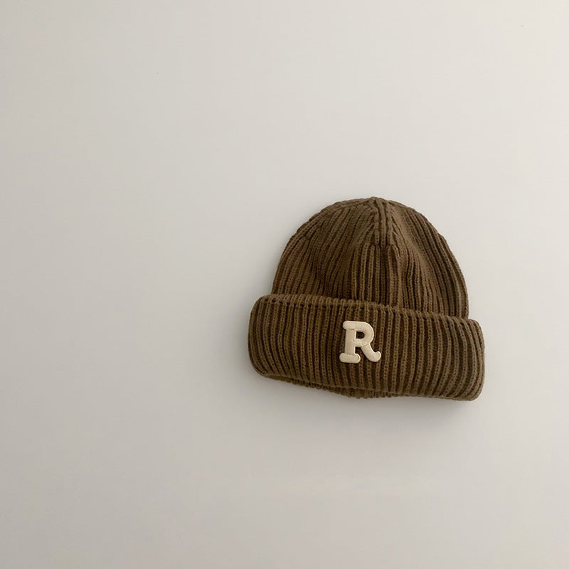 Children's Hat Letter Embroidery Knitted Woolen Kids' Headwear