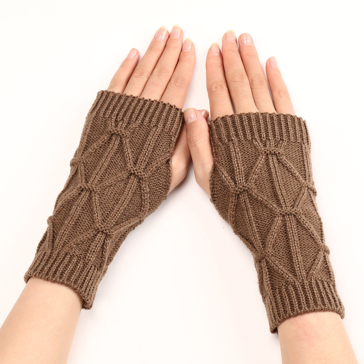 Women's & Men's Rhombus Short Fashion Knitted Wool Keep Gloves