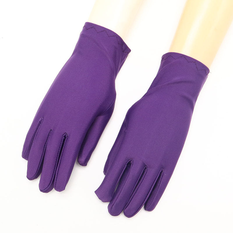 Women's & Men's Sun Protection Driving Thin Elastic Black Gloves