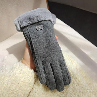 Women's Fleece Lined Padded Warm Keeping Windproof Touch Gloves