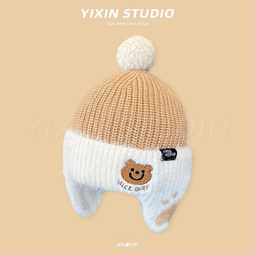 Earmuffs Hat Knitted Korean Warm Boys Winter Windproof Kids' Headwear