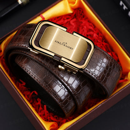 Men's Automatic Buckle Inner Wear Pressure Crocodile Belts