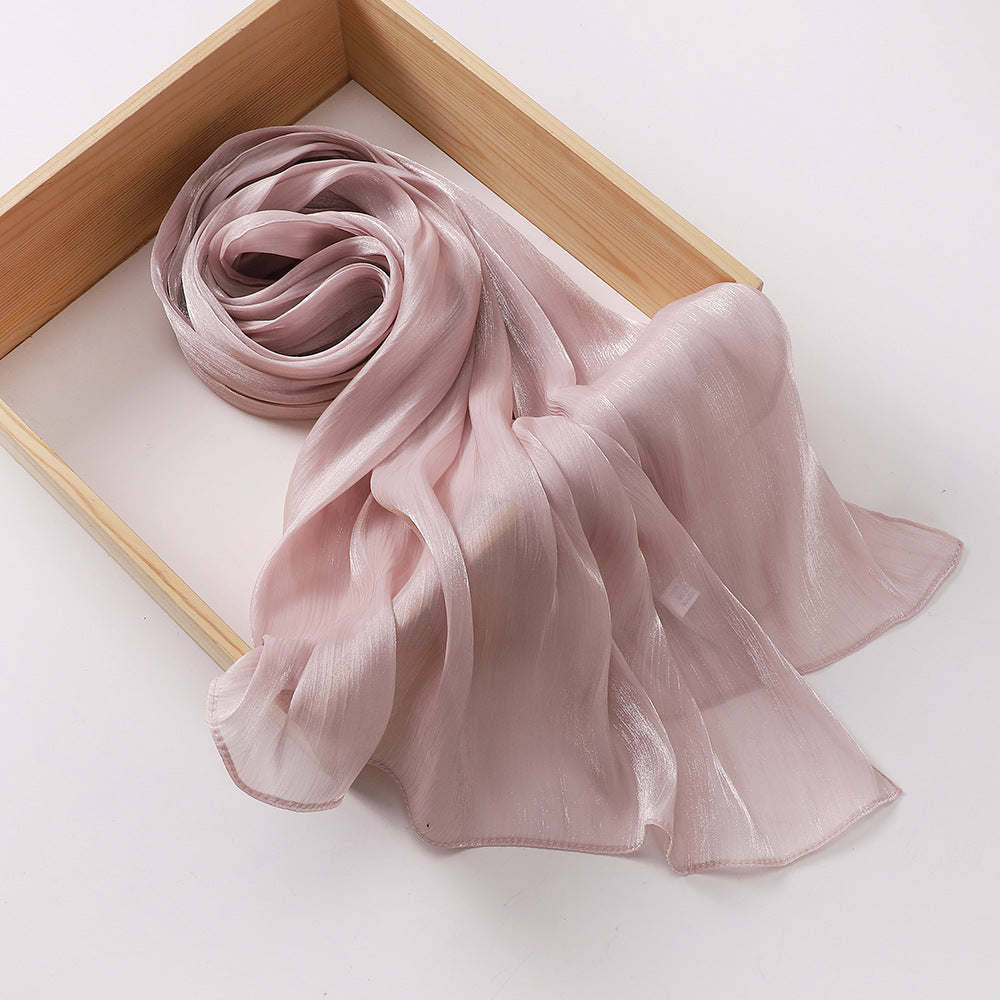 Breathable Cool Island Satin Smooth Crepe Malaysia Scarfs