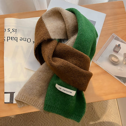 Matching Fashionable Knitted Wool Female Neck Protection Scarfs